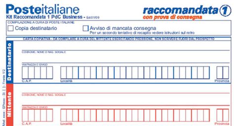raccomandata 1 con ricevuta di ritorno costo